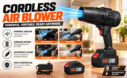 Cordless Air Blower & Vacuum Cleaner 2-in-1 | Rechargeable Portable Dust Cleaner,Portable Cordless Air Blower Cum Vacuum for Home, Car & Electronics,Rechargeable Handheld Blower & Vacuum